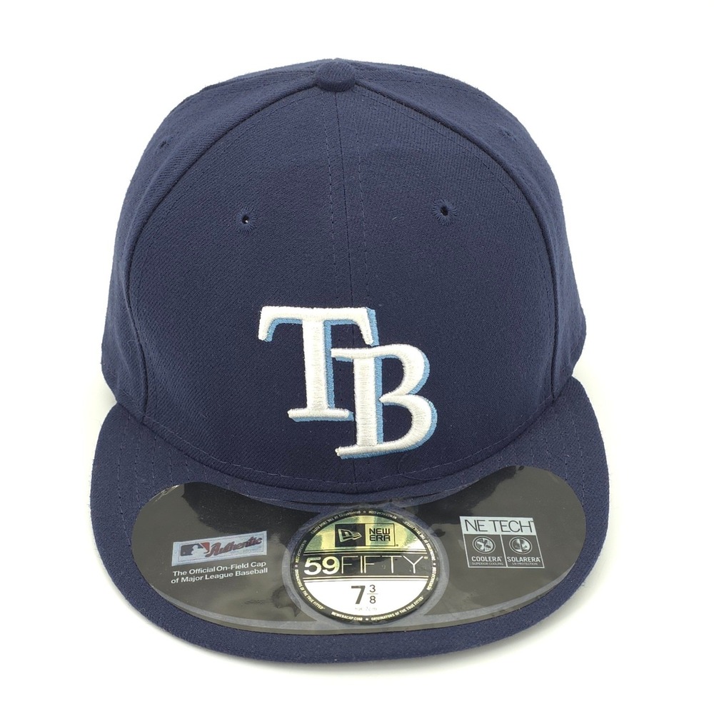 Tampa Bay Rays Hat On Field Players Cap Mens 7 3/8 Blue MLB Baseball New Era